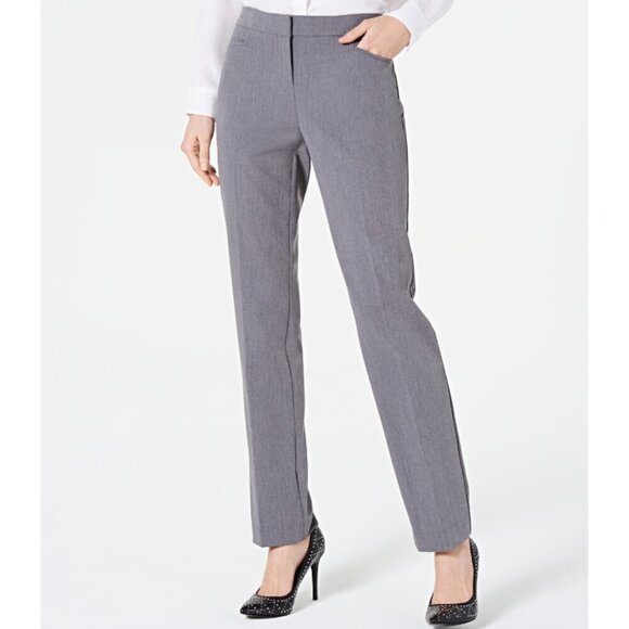 Alfani Women's Straight-Leg Grey Dress Pants NWT - Picture 1 of 9